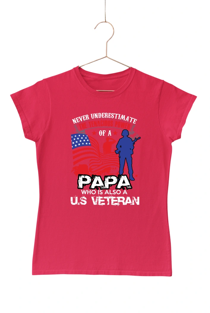 Never Underestimate the Tenacious Power Women's Tshirt (Red, S)