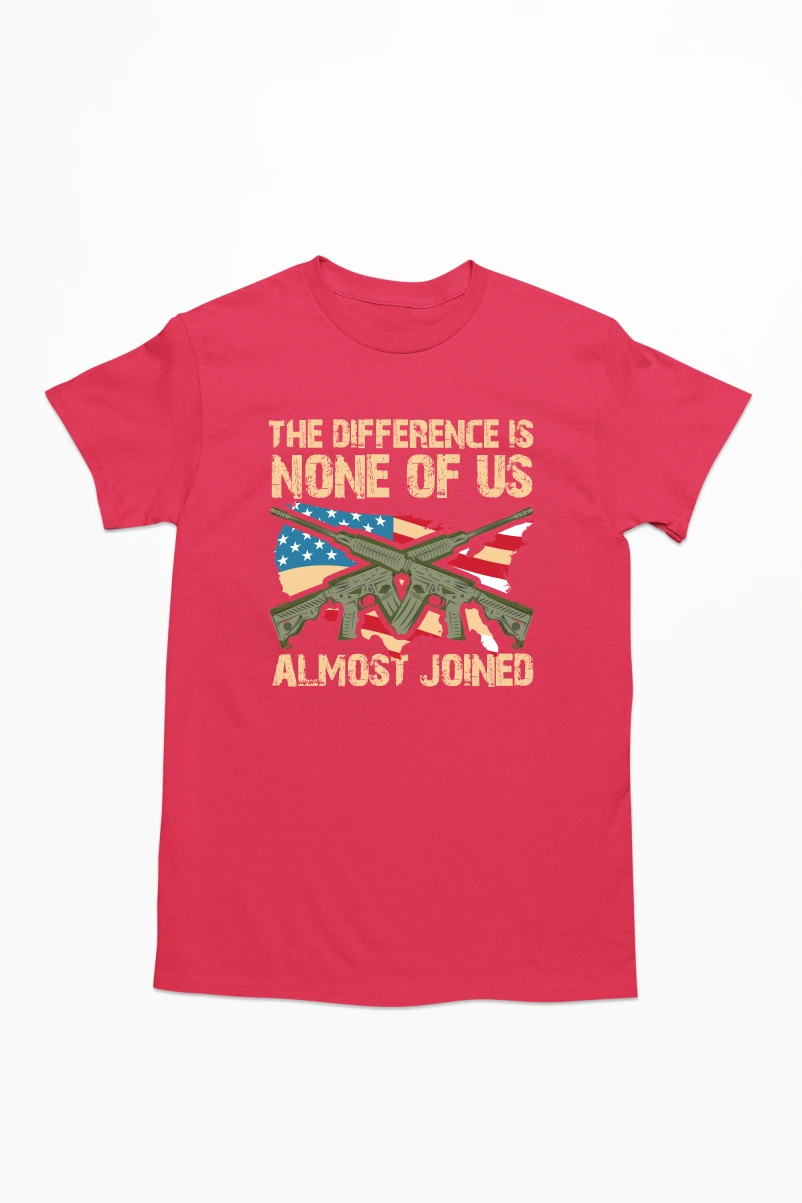 The Difference is None of Us Almost Joined Men's Tshirt (Red, S)
