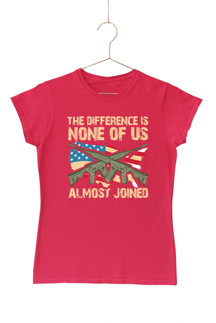 The Difference is None of Us Almost Joined Women's Tshirt (Red, S)