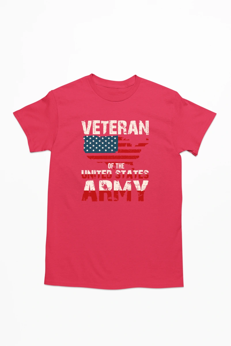 Veteran of the United States Army Men's Tshirt (Red, S)