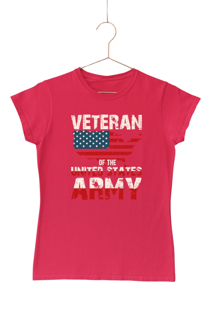 Veteran of the United States Army Women's Tshirt (Red, S)