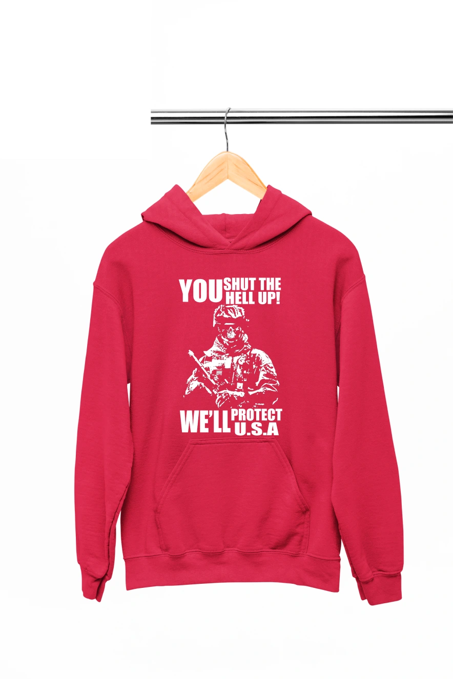 You Shut the Hell Up Hoodie (Red, S)