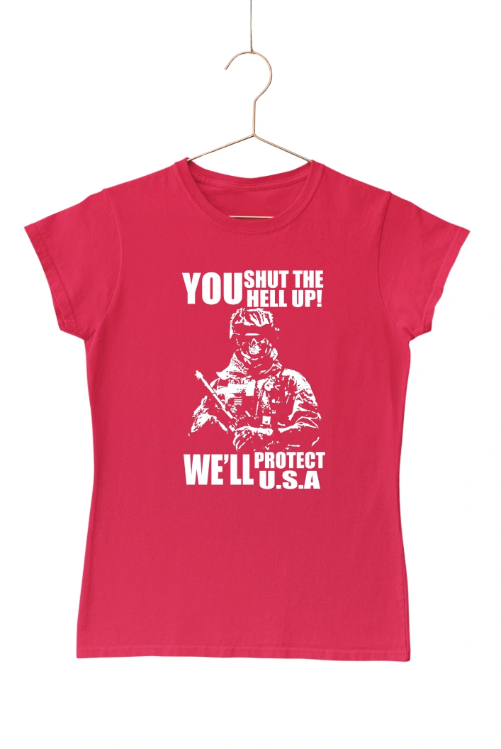 You Shut the Hell Up Women's Tshirt (Red, S)