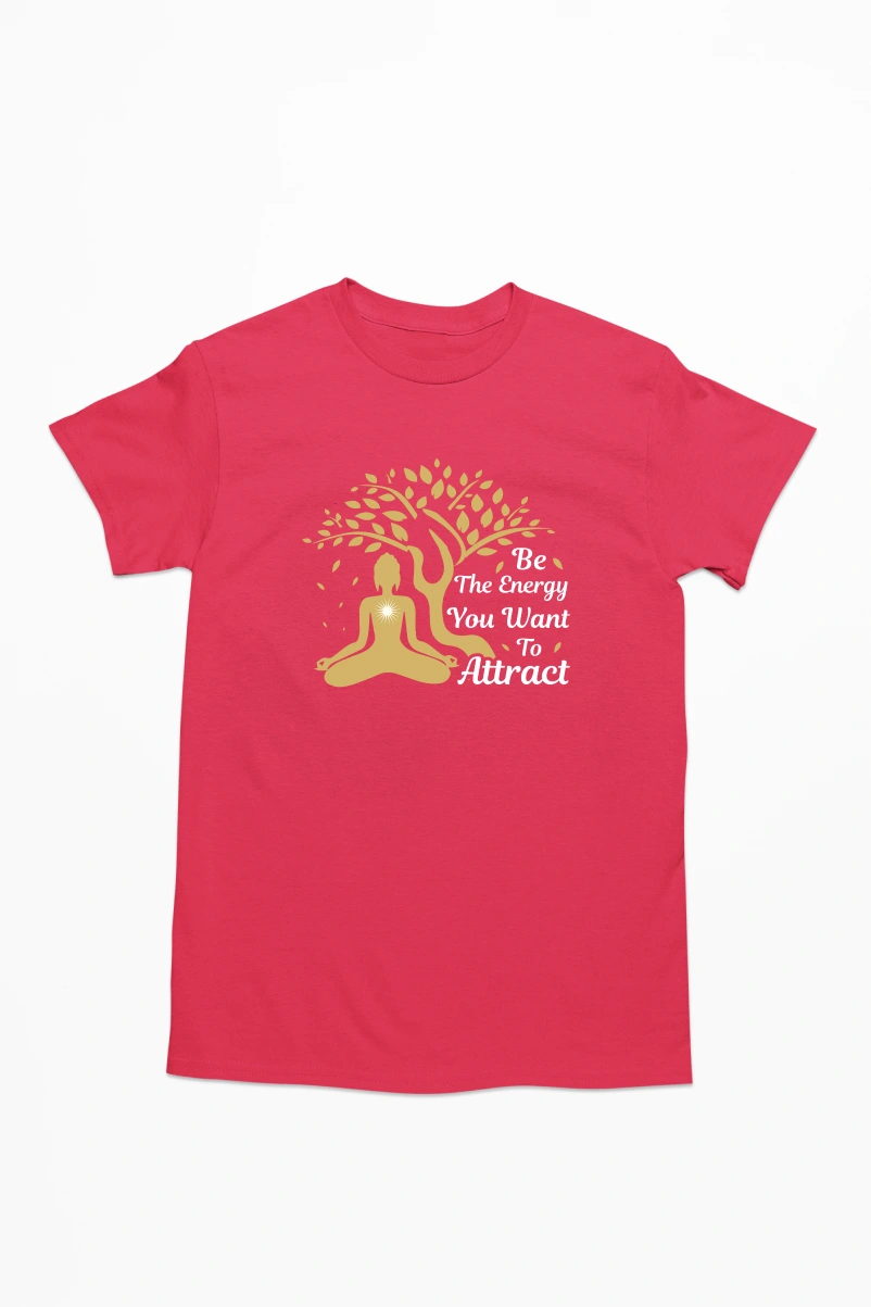 Be the Energy You Want to Attract Men's Tshirt (Red, S)