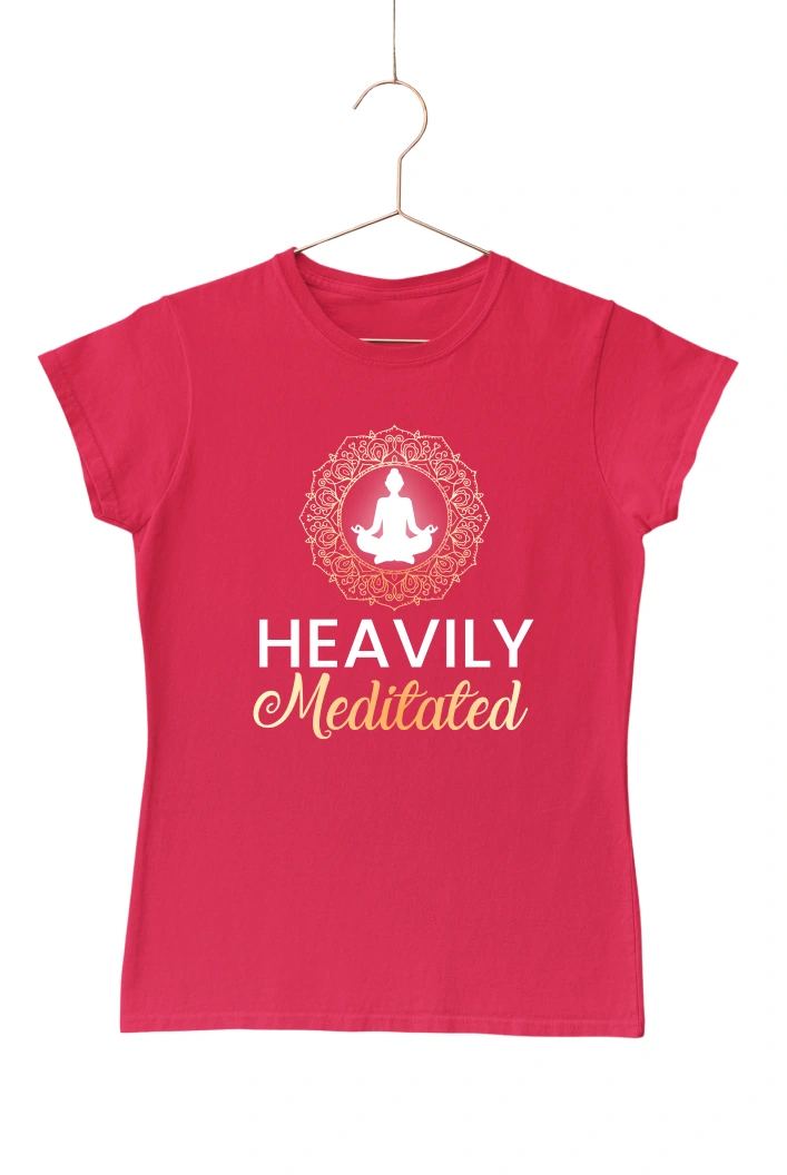 Heavily Meditated Women's Tshirt (Red, S)