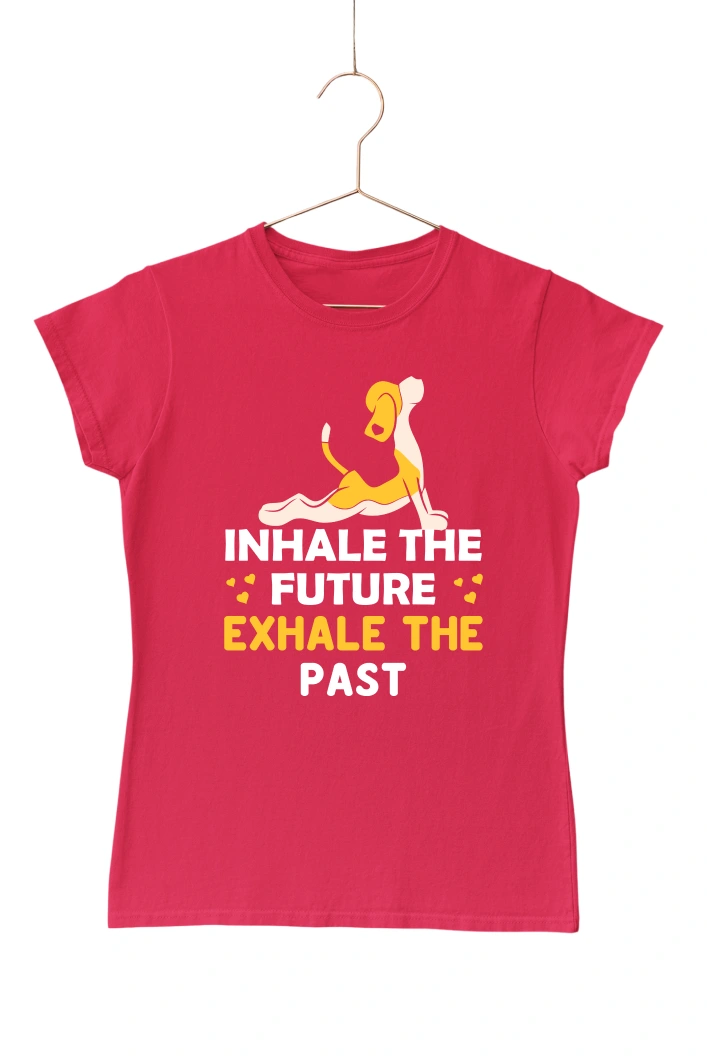 Inhale the Future Exhale the Past Women's Tshirt (Red, S)