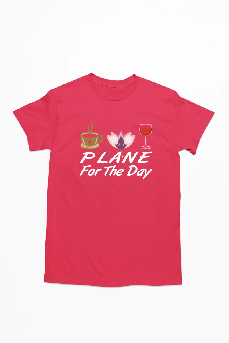 Plane For the Day Men's Tshirt (Red, S)