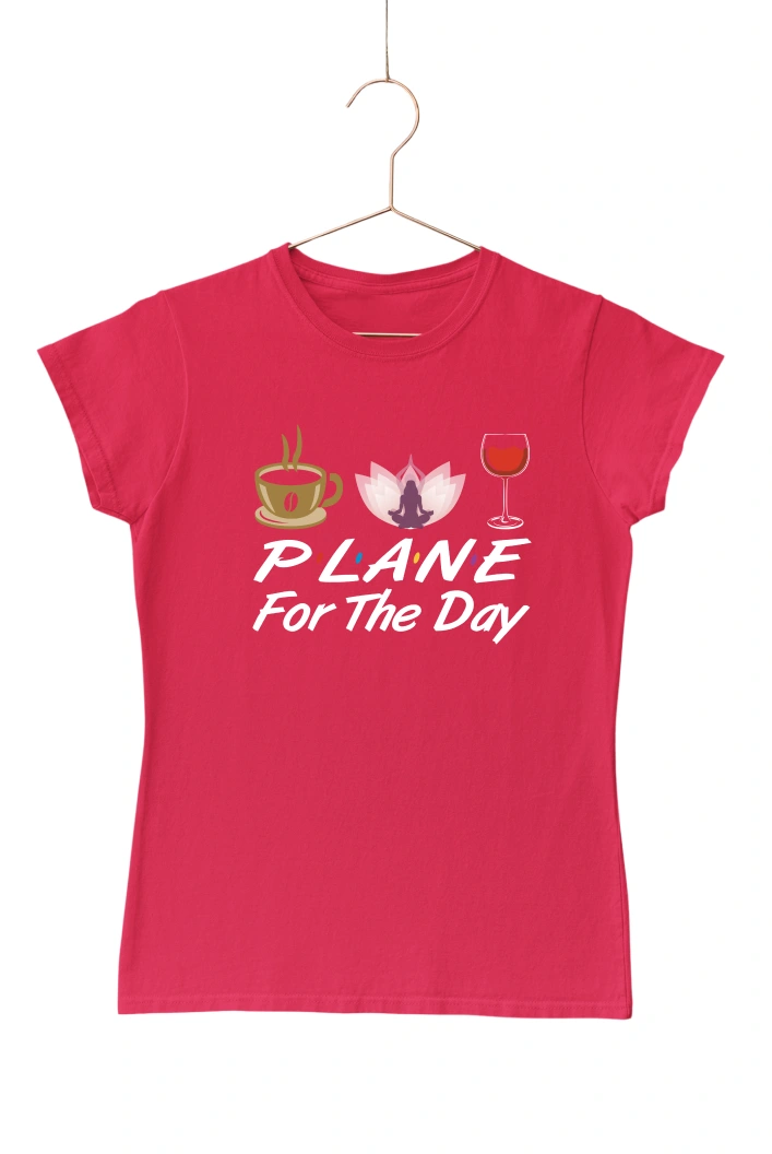 Plane For the Day Women's Tshirt (Red, S)