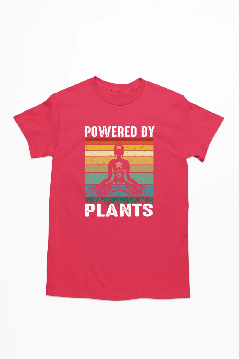 Powered By Plants Men's Tshirt (Red, S)