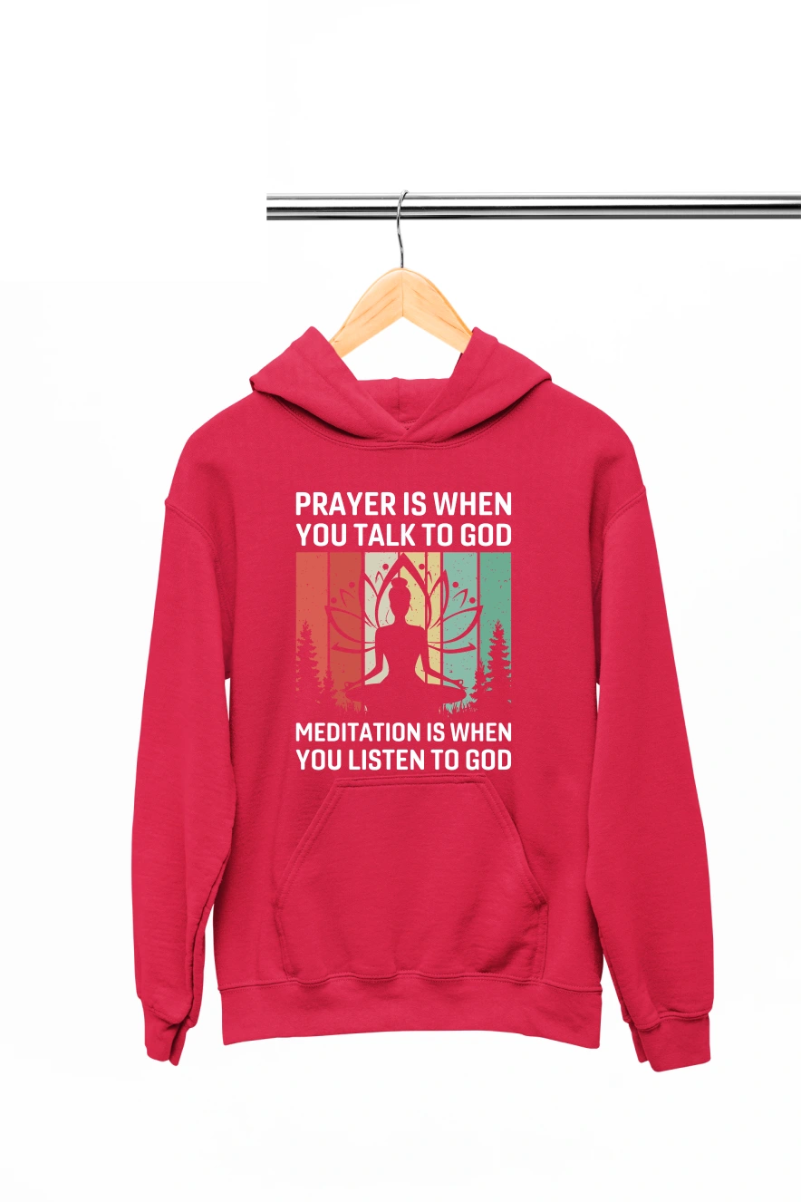 Prayer is When You Talk to God Hoodie (Red, S)