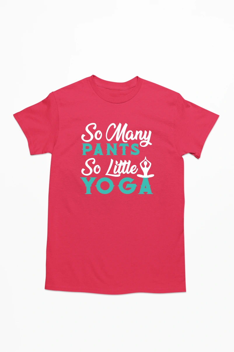 So Many Pants So Little Yoga Men's Tshirt (Red, S)