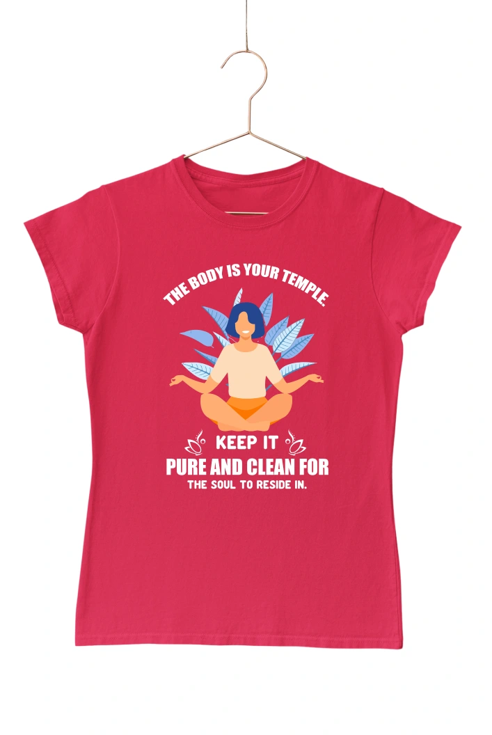 The Body is Your Temple Women's Tshirt (Red, S)