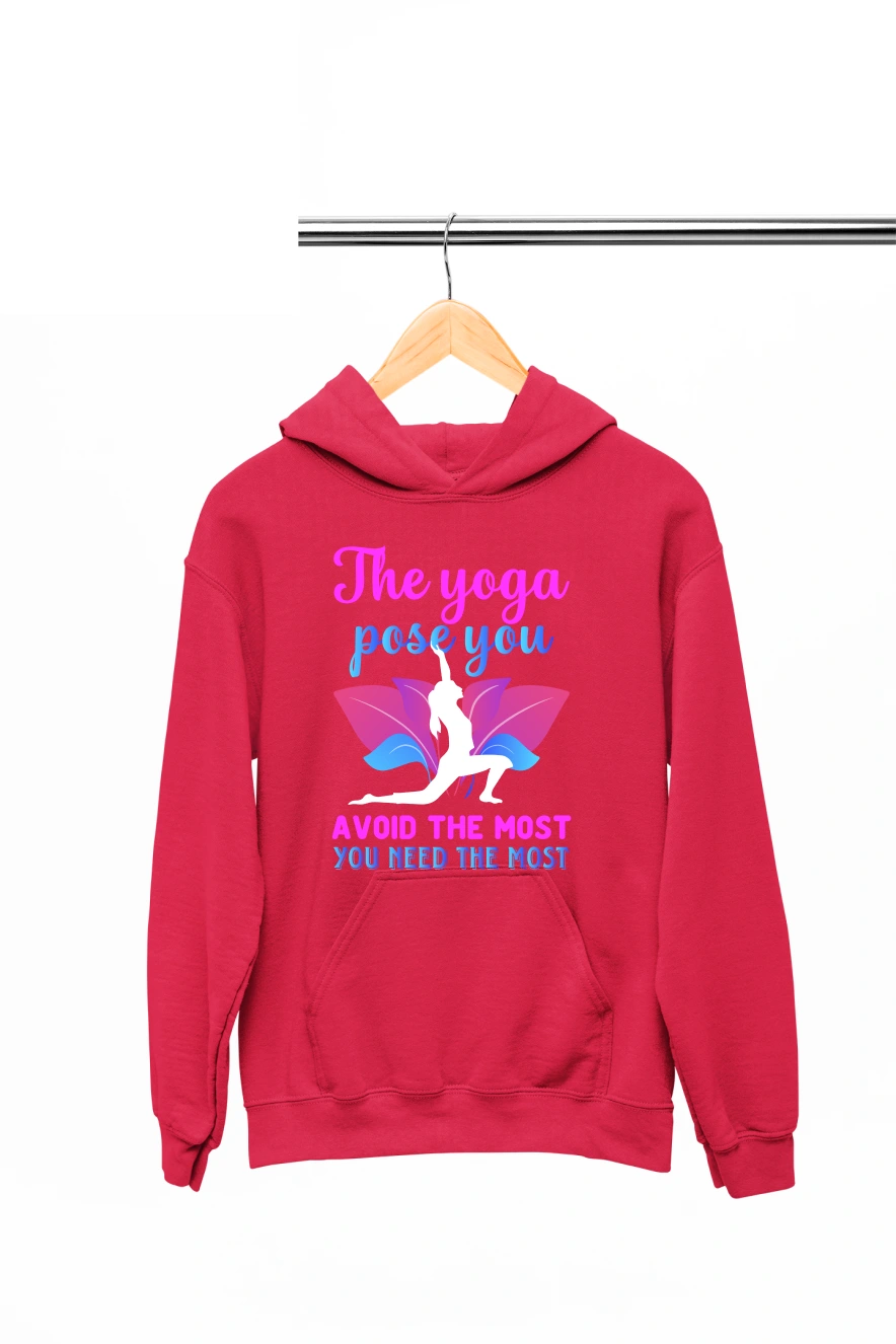 The Yoga Pose You Avoid the Most You Need the Most Hoodie (Red, S)