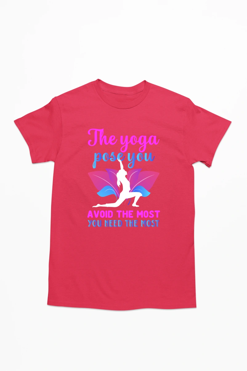 The Yoga Pose You Avoid the Most You Need the Most Men's Tshirt (Red, S)