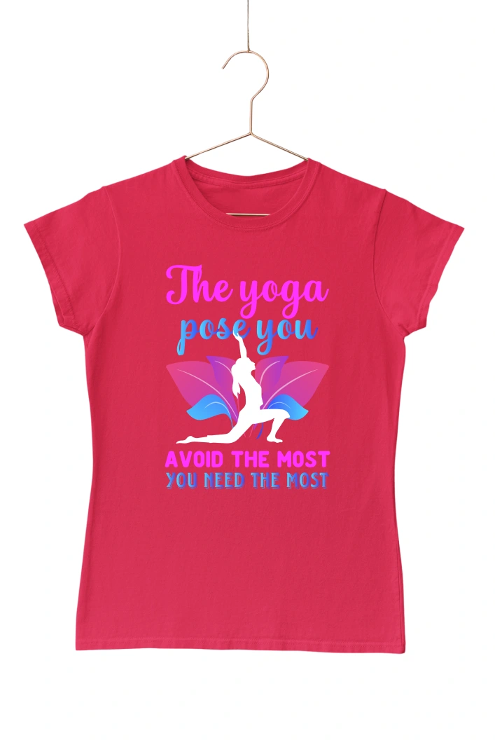 The Yoga Pose You Avoid the Most You Need the Most Women's Tshirt (Red, S)