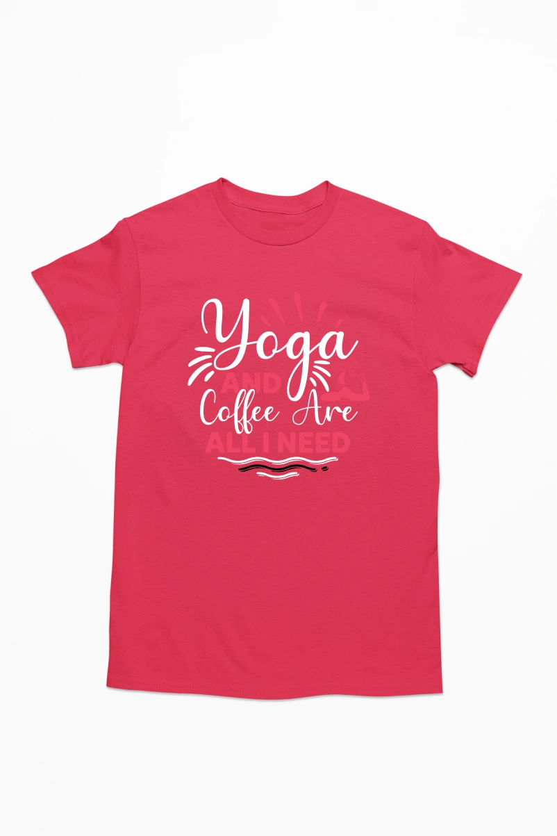 Yoga and Coffee Are All I Need Men's Tshirt (Red, S)