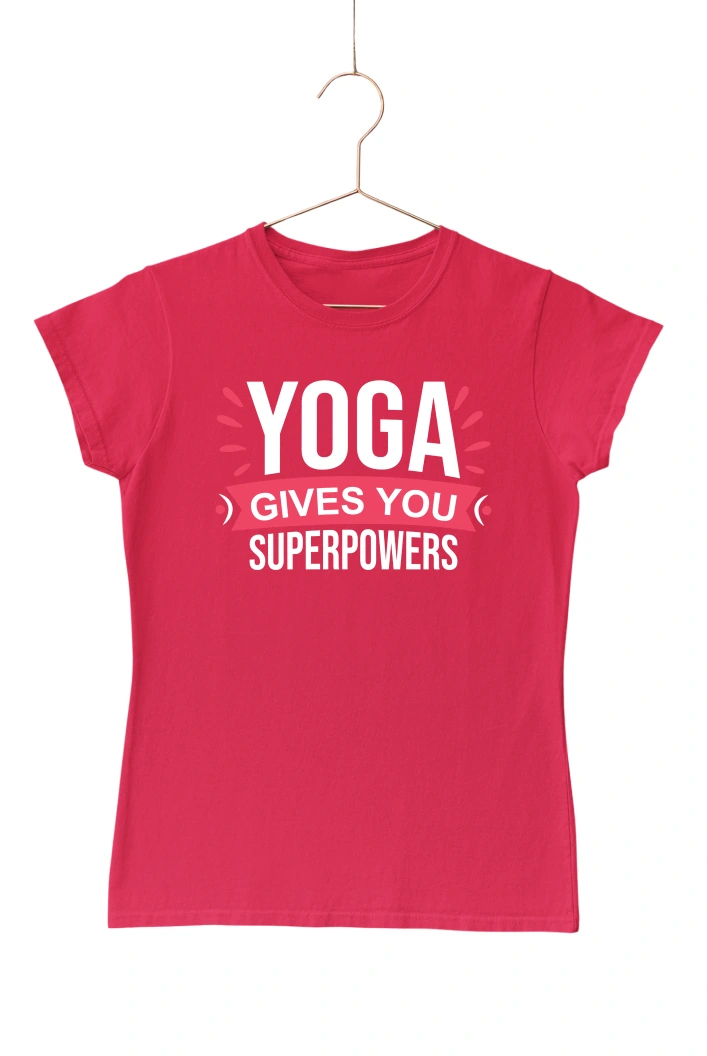 Yoga Gives You Superpowers Women's Tshirt (Red, S)
