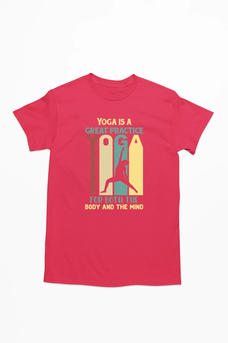 Yoga is a Great Practice for Both the Body and the Mind Ver.2 Men's Tshirt (Red, S)