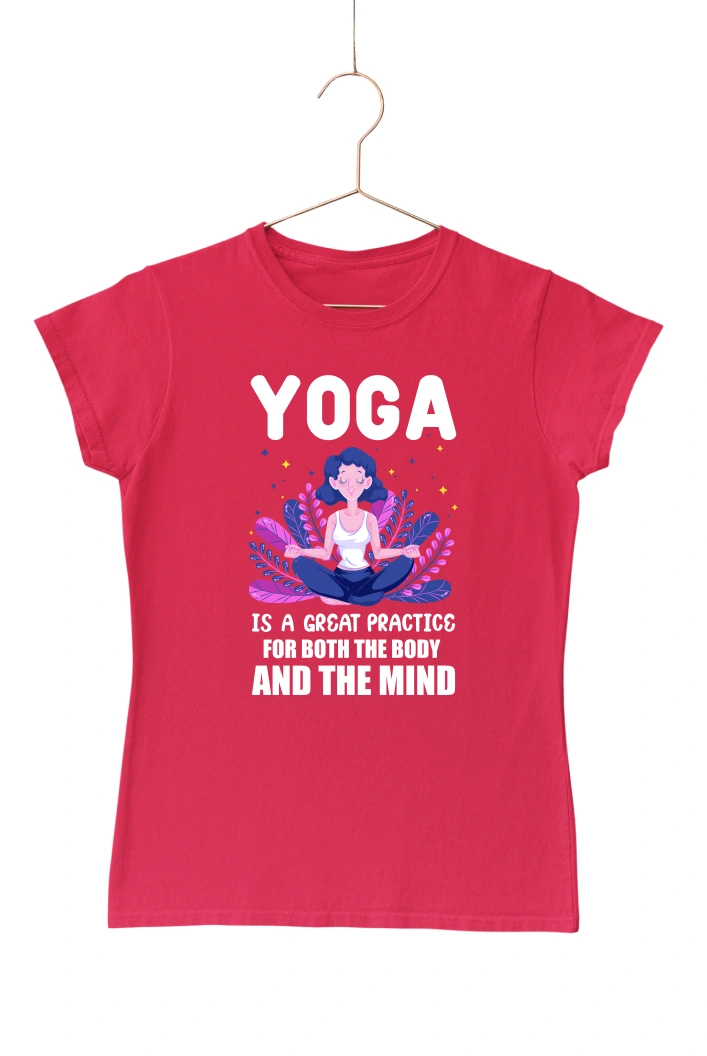 Yoga is a Great Practice for Both the Body and the Mind Women's Tshirt (Red, S)