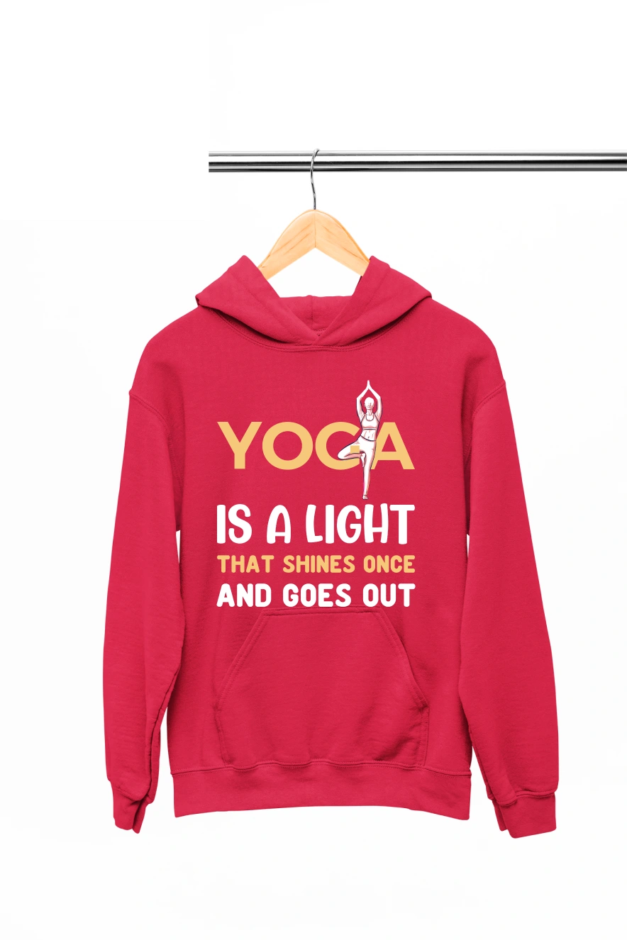 Yoga is a Light That Shines Once and Goes Out Hoodie (Red, S)