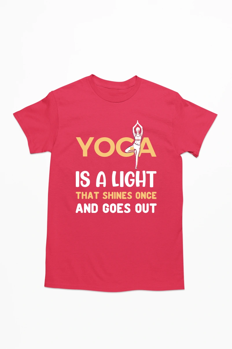 Yoga is a Light That Shines Once and Goes Out Men's Tshirt (Red, S)