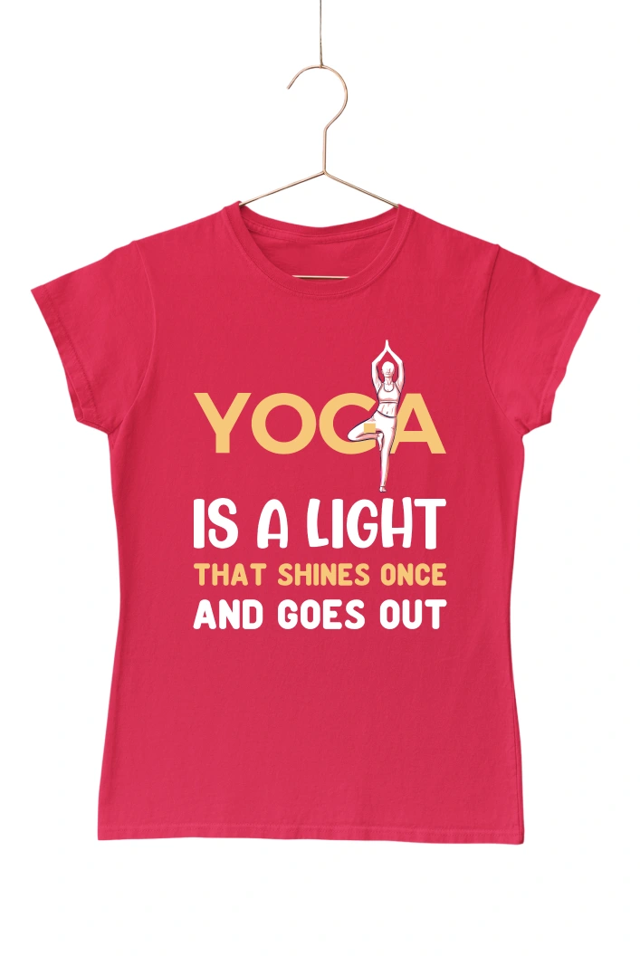 Yoga is a Light That Shines Once and Goes Out Women's Tshirt (Red, S)