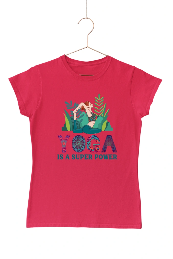 Yoga is a Super Power Women's Tshirt (Red, S)