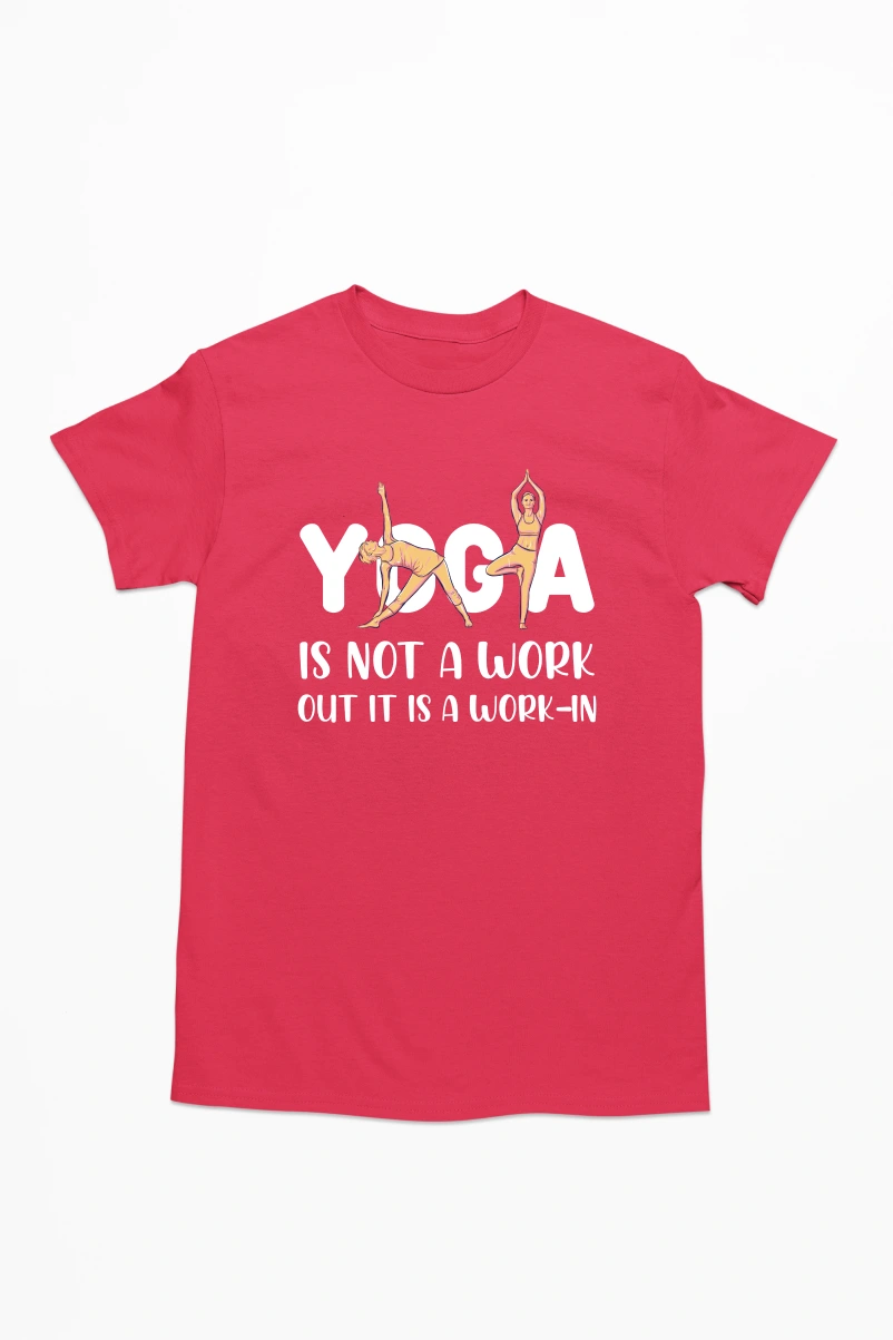 Yoga is Not a Work Out Men's Tshirt (Red, S)