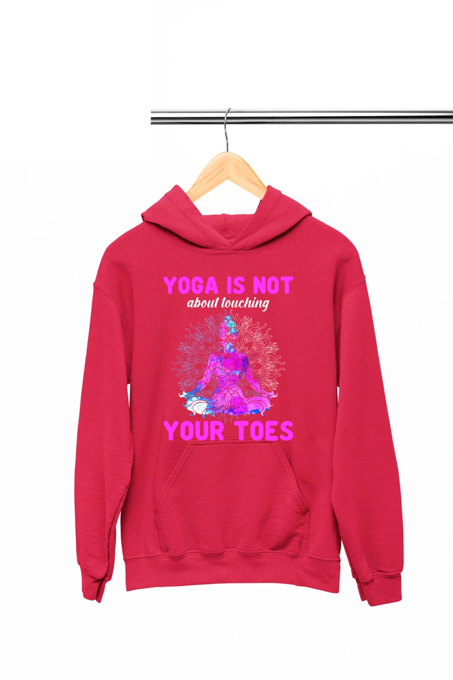 Yoga is Not About Touching Your Toes Hoodie (Red, S)