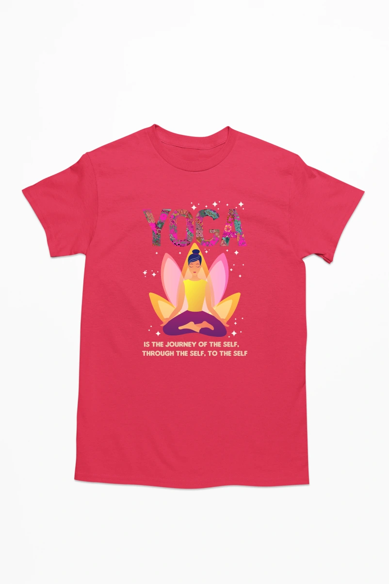 Yoga is the Journey of the Self Men's Tshirt (Red, S)