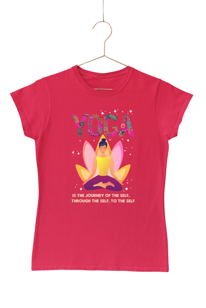 Yoga is the Journey of the Self Women's Tshirt (Red, S)