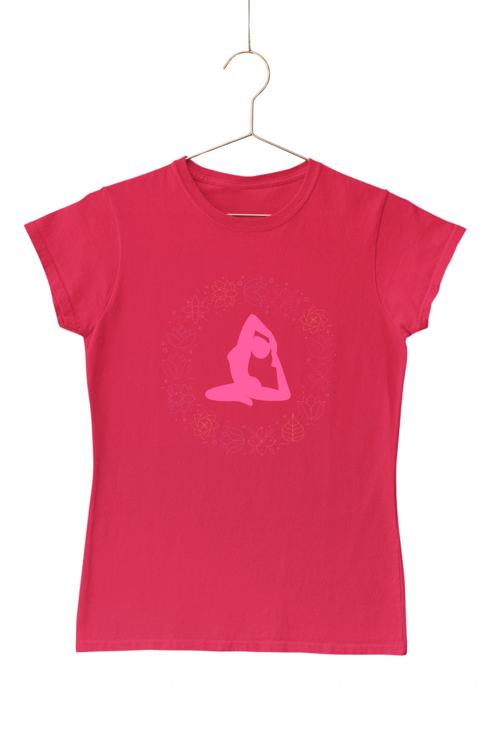 Yoga Pose Women's Tshirt (Red, S)