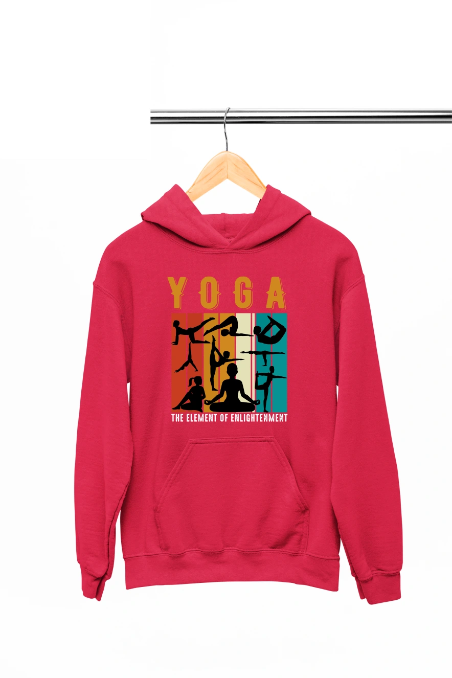 Yoga The Element of Englightment Hoodie (Red, S)