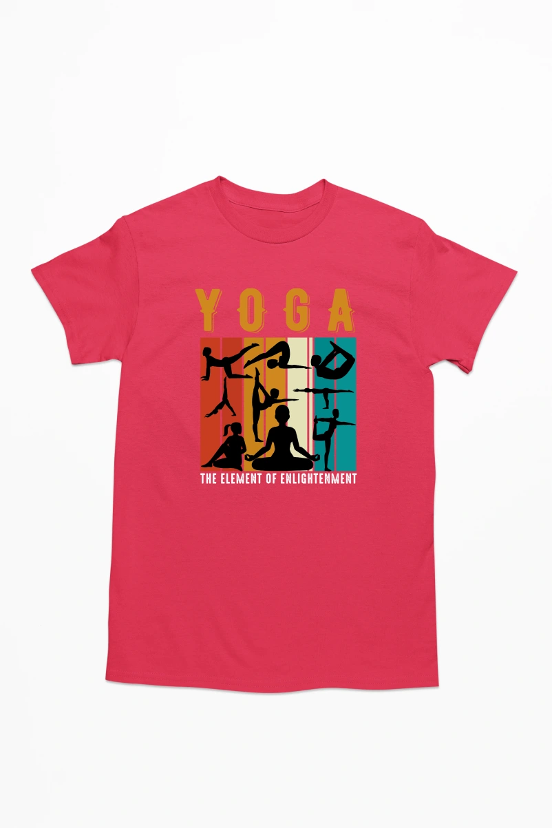 Yoga The Element of Englightment Men's Tshirt (Red, S)
