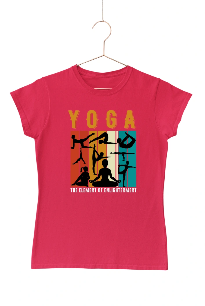 Yoga The Element of Englightment Women's Tshirt (Red, S)