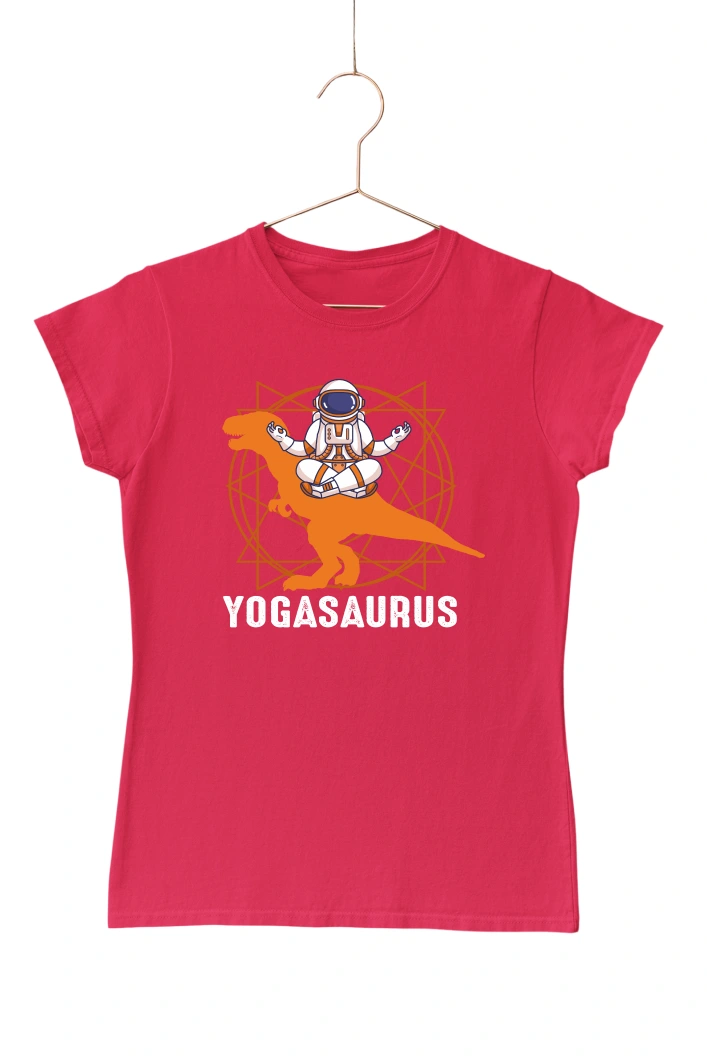 Yogasaurus Women's Tshirt (Red, S)
