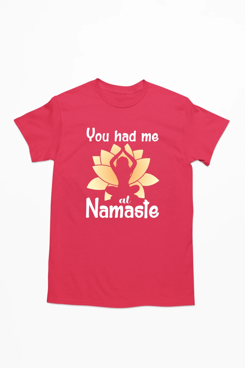 You Had Me at Namaste Men's Tshirt (Red, S)