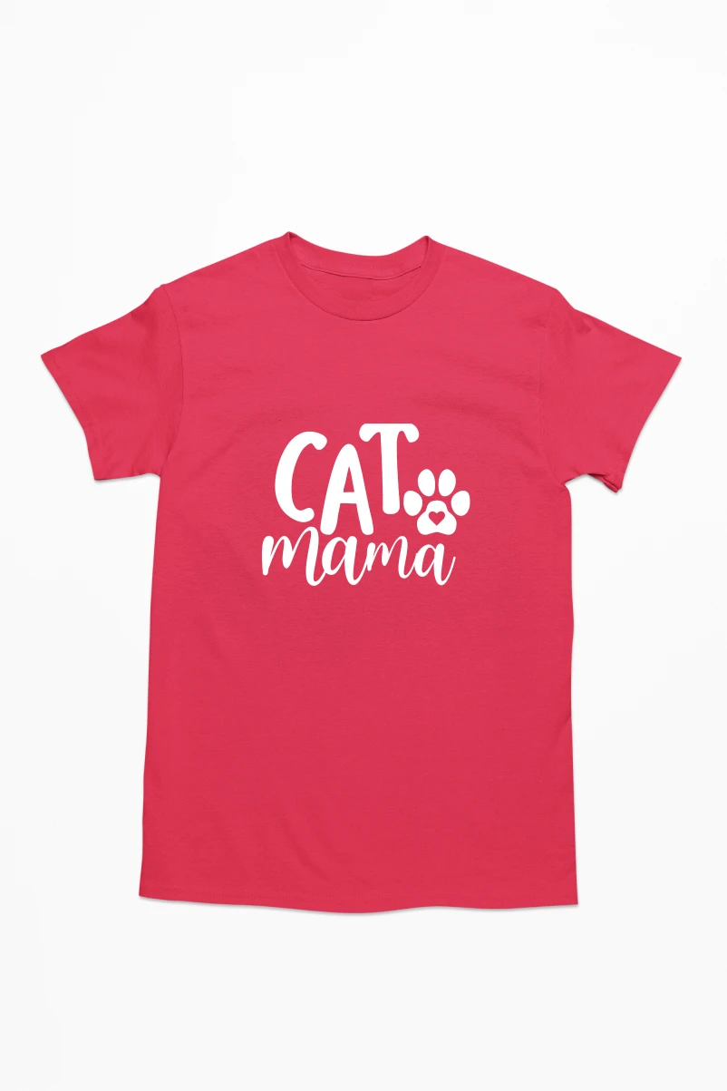 Cat Mama Men's Tshirt (Red, S)