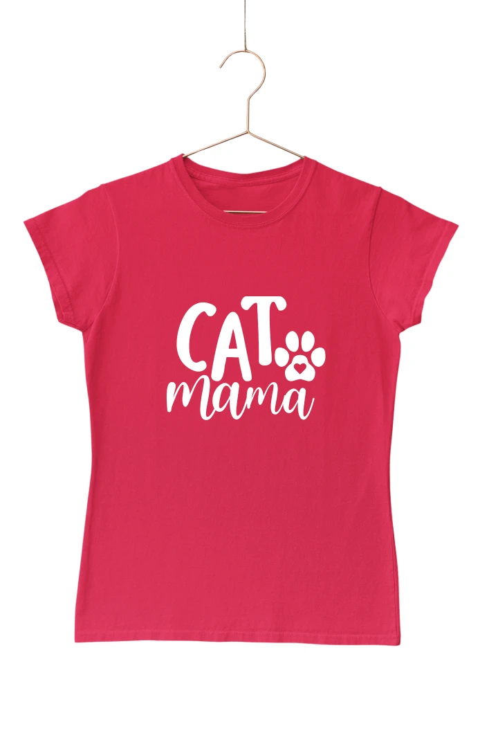 Cat Mama Women's Tshirt (Red, S)