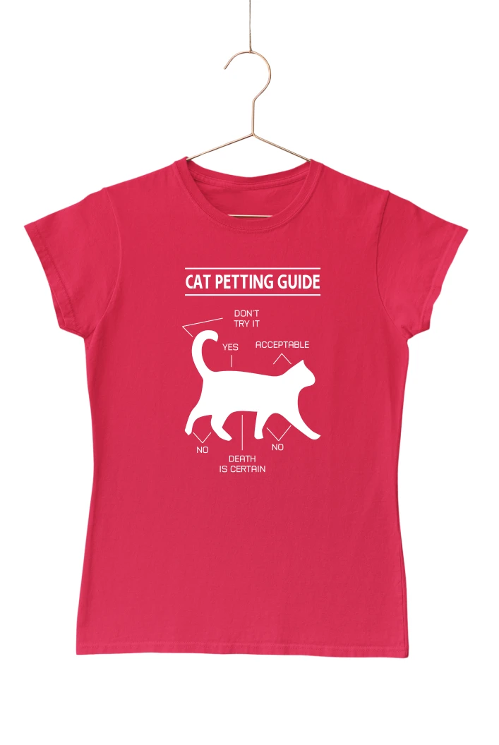 Cat Petting Guide Women's Tshirt (Red, S)