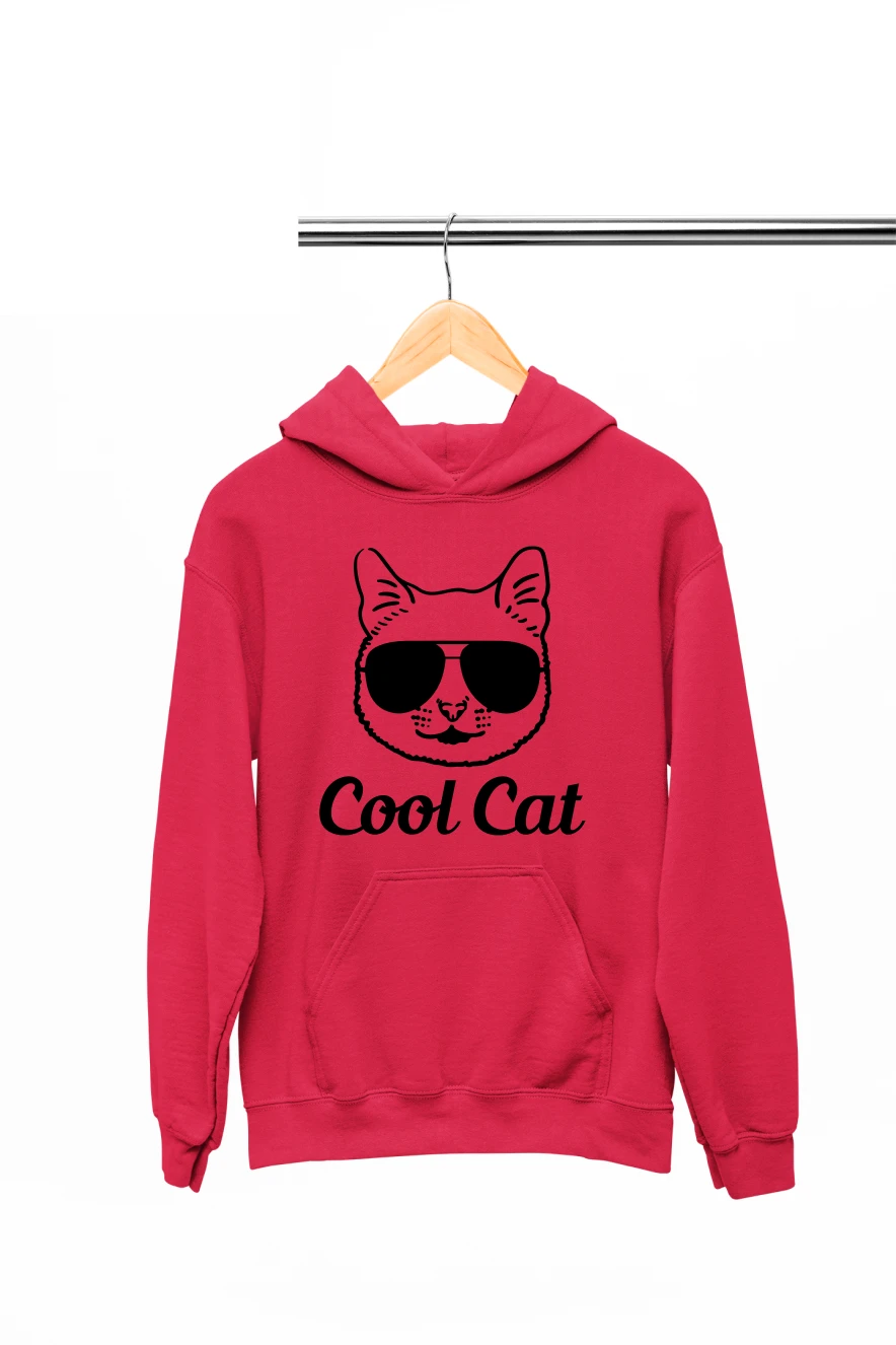 Cool Cat Hoodie (Red, S)