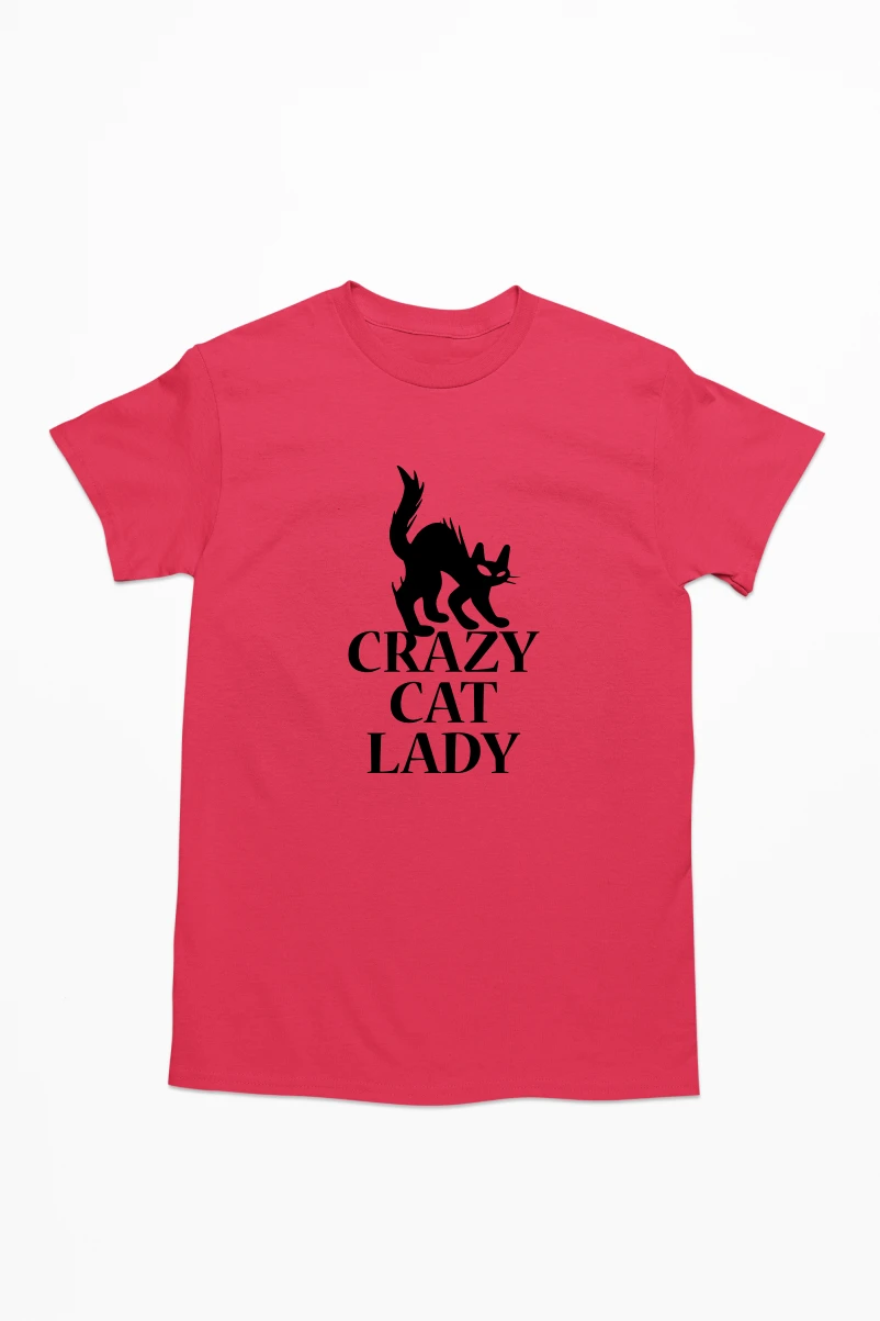 Crazy Cat Lady Men's Tshirt (Red, S)