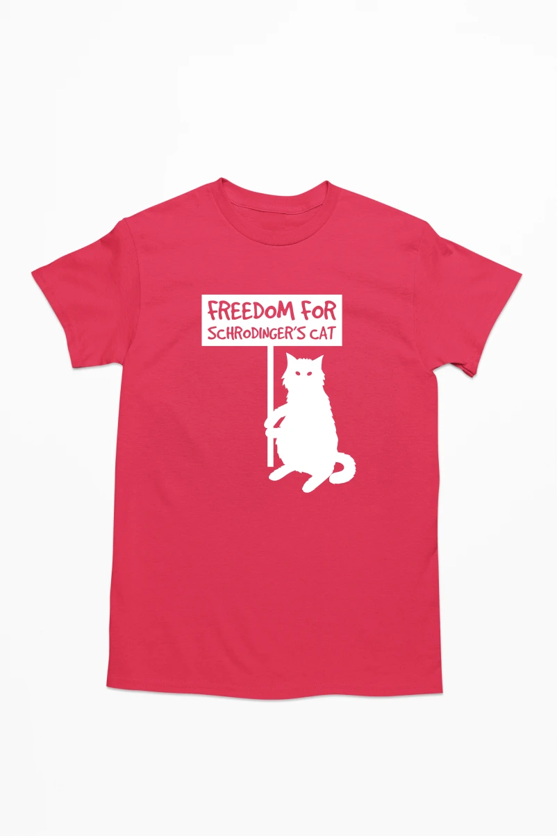 Freedom From Schrodinger's Cat Men's Tshirt (Red, S)