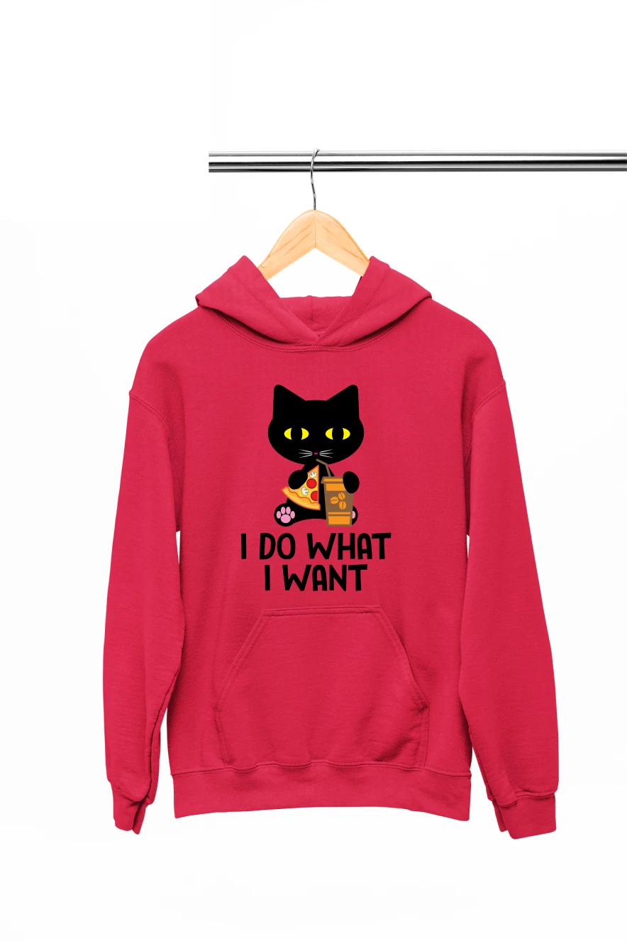 I Do What I Want Hoodie (Red, S)