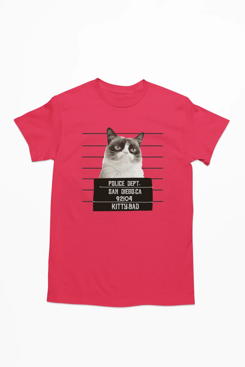 Kitty Bad Men's Tshirt (Red, S)