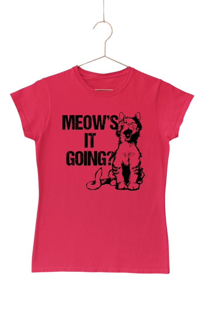 Meow's It Going Women's Tshirt (Red, S)