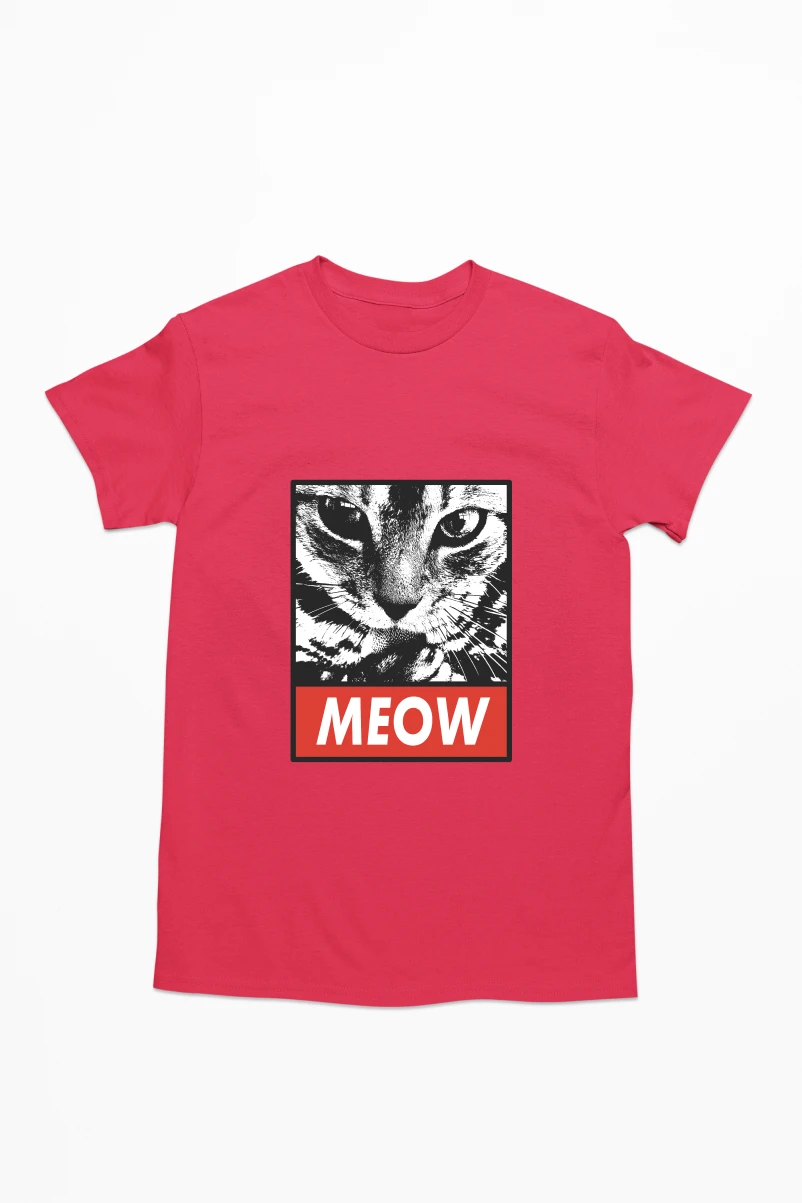 Meow Men's Tshirt (Red, S)