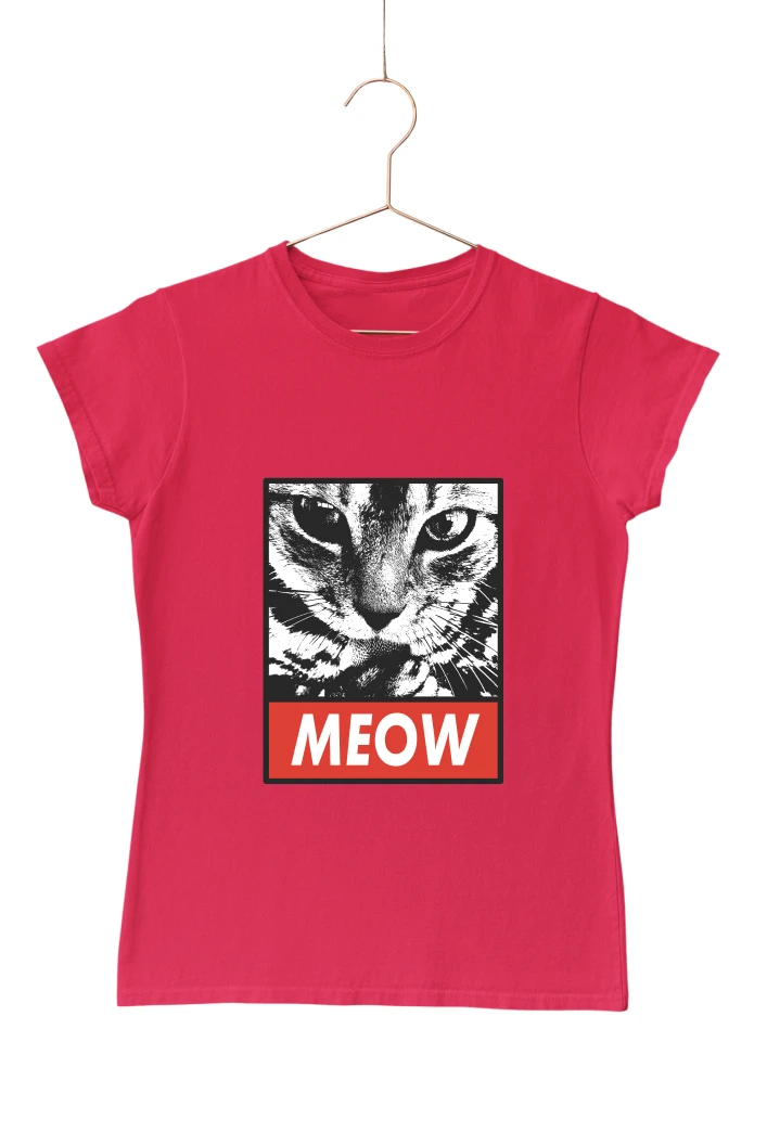 Meow Women's Tshirt (Red, S)