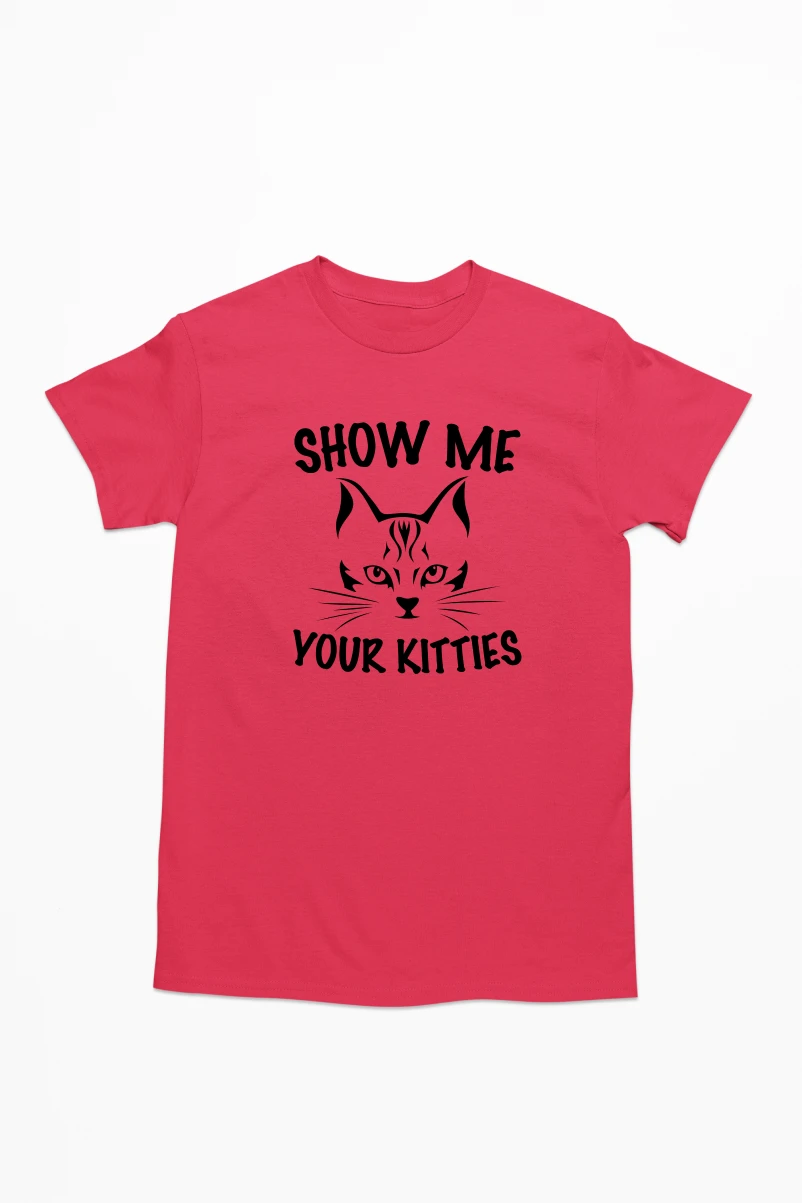 Show Me Your Kitties Men's Tshirt (Red, S)