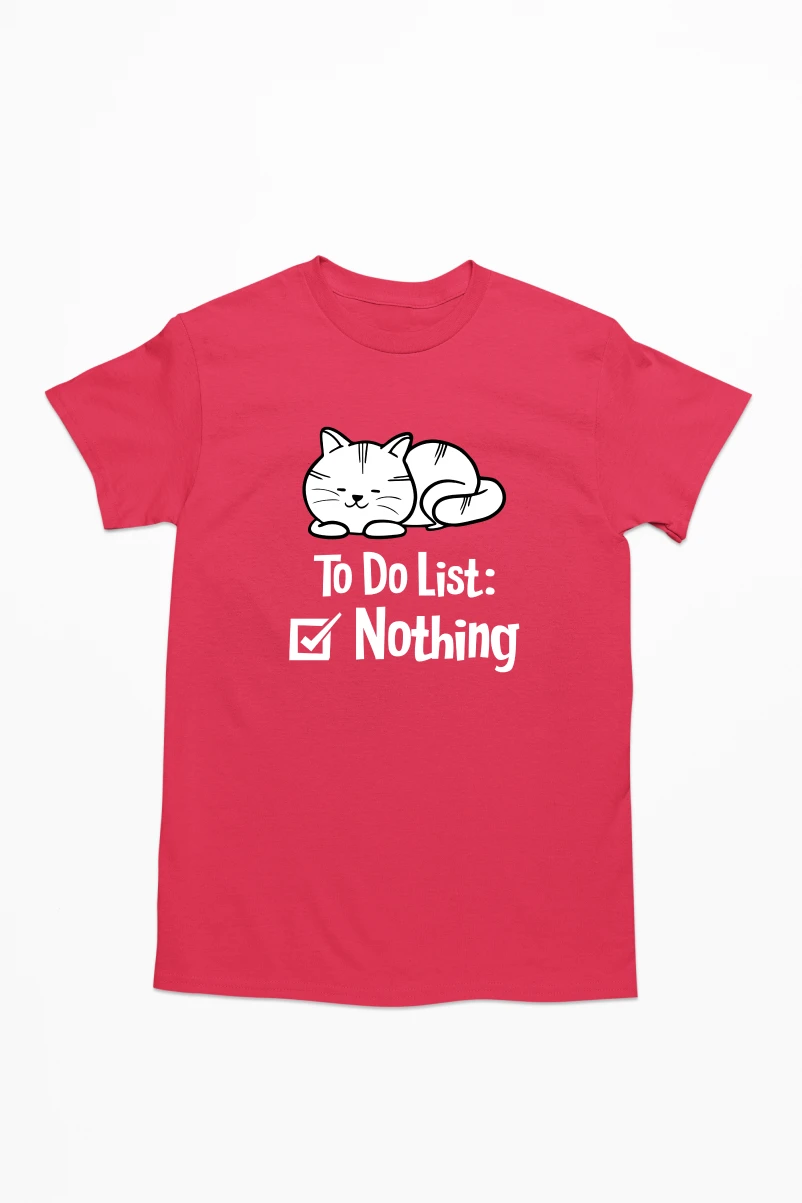 To Do List Nothing Men's Tshirt (Red, S)